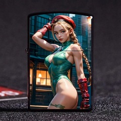 街霸嘉米煤油打火機 防風金屬煤油機創意圖片ai廣告機直接代發