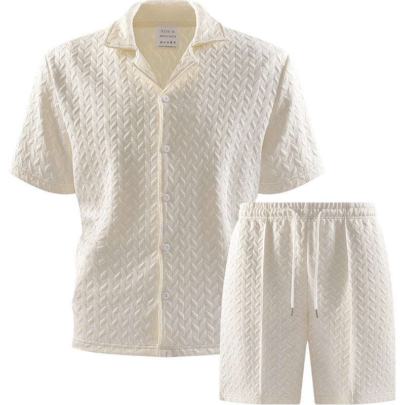 2026 primavera transfronteriza Amazon con solapa polo camiseta nuevo hombre moda casual pantalones cortos de mangas cortas dos piezas image 5