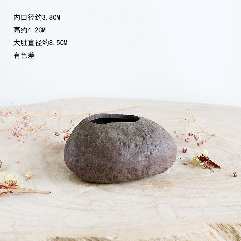 迷你水培小花瓶陶瓷复古餐桌装饰品摆件办公室桌面绿植铜钱草茶玩|undefined
