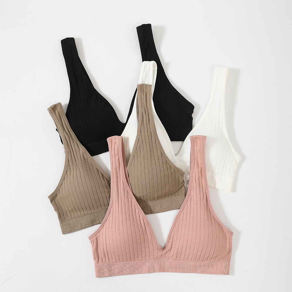 Mujeres sexy deportes yoga envuelto pecho belleza sin costuras espalda ropa interior Estilo francés transfronterizo Deep V Plus tamaño base del sujetador Chaleco