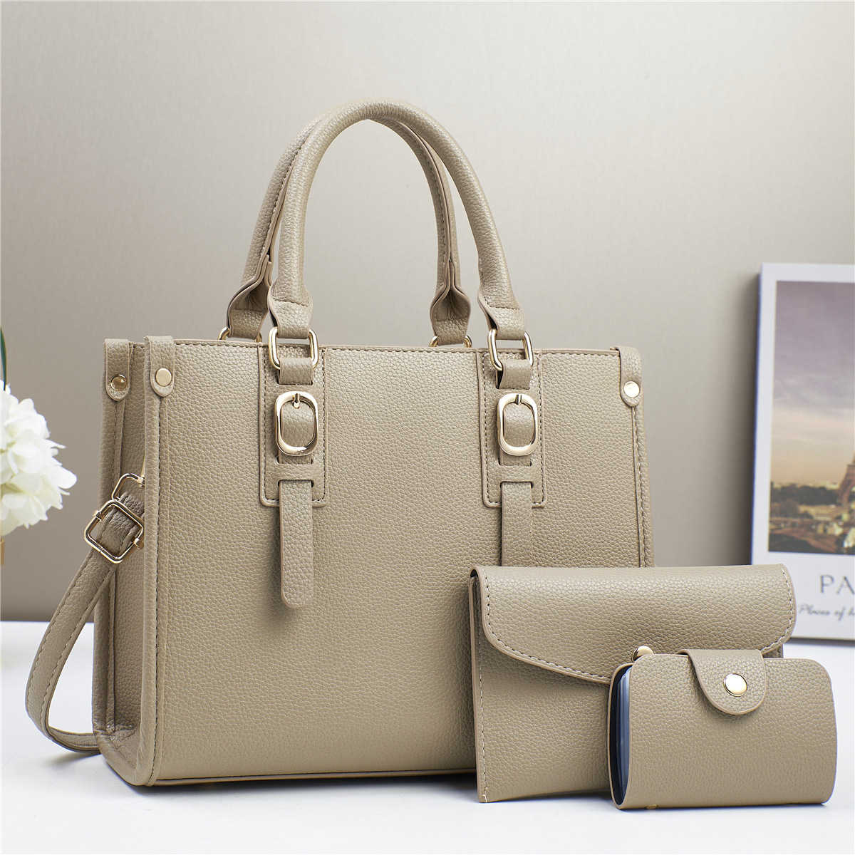 Bolso de tres piezas para niños y madres bolso de tres piezas con textura bolso de hombro de moda comercio exterior al por mayor bolso de mujer de Taizhou bags de calidad
