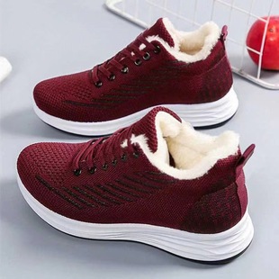 Old Beijing Cloth Shoes Women's Cotton Shoes fleece-lined Thickened Winter Mother's Snow Boots Casual Women Warm Middle-aged and Elderly Winter