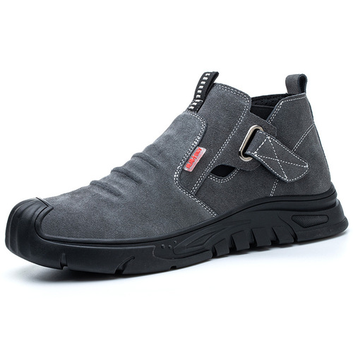 Cowhide anti-scalding labor protection shoes for men with steel toe caps, anti-smash and anti-thorn welding shoes, non-slip and wear-resistant construction site work shoes wholesale