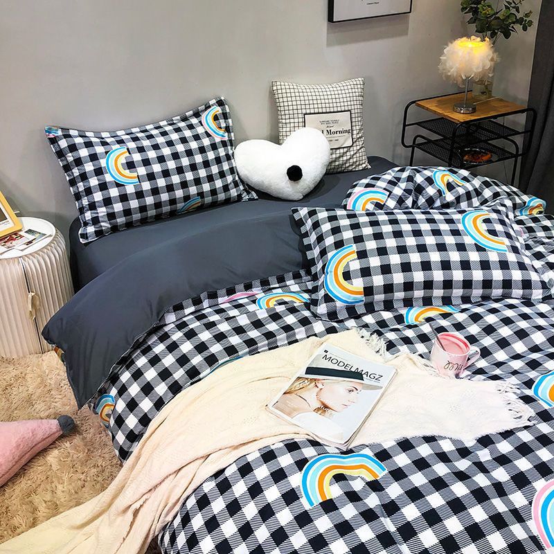 컬러 레드 체크 무늬