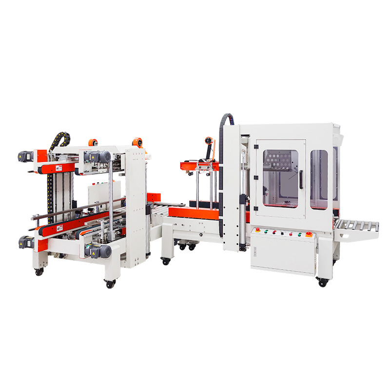 Dingye DQFXZ5050 Máquina de sellado de cubierta plegable automática + DQFXS7050 Máquina de sellado de caja en forma de I de cuatro esquinas