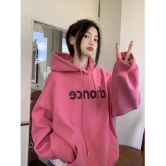 アメリカ式高街oversizeフード付きの女性秋冬ゆるいinsファッションカジュアルな学生コートの上着