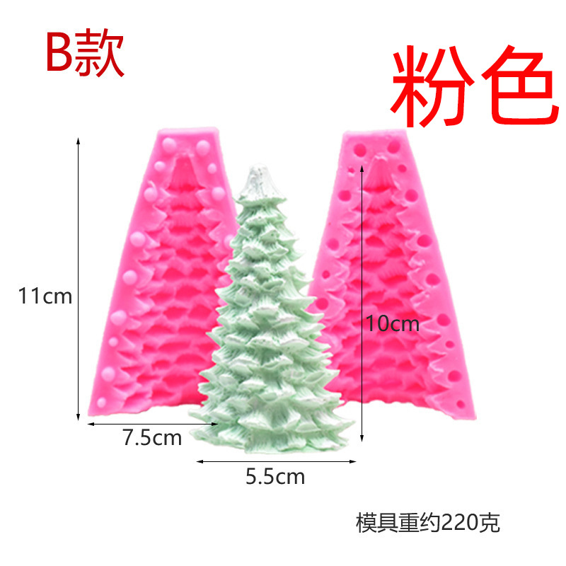 3D Navidad árbol cedro vela molde de silicona DIY aromaterapia yeso decoración la torta herramientas para hornear