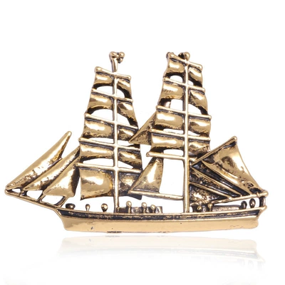Glazed Sailboat Enamel Brooch, Available: Yaxa sancaqları