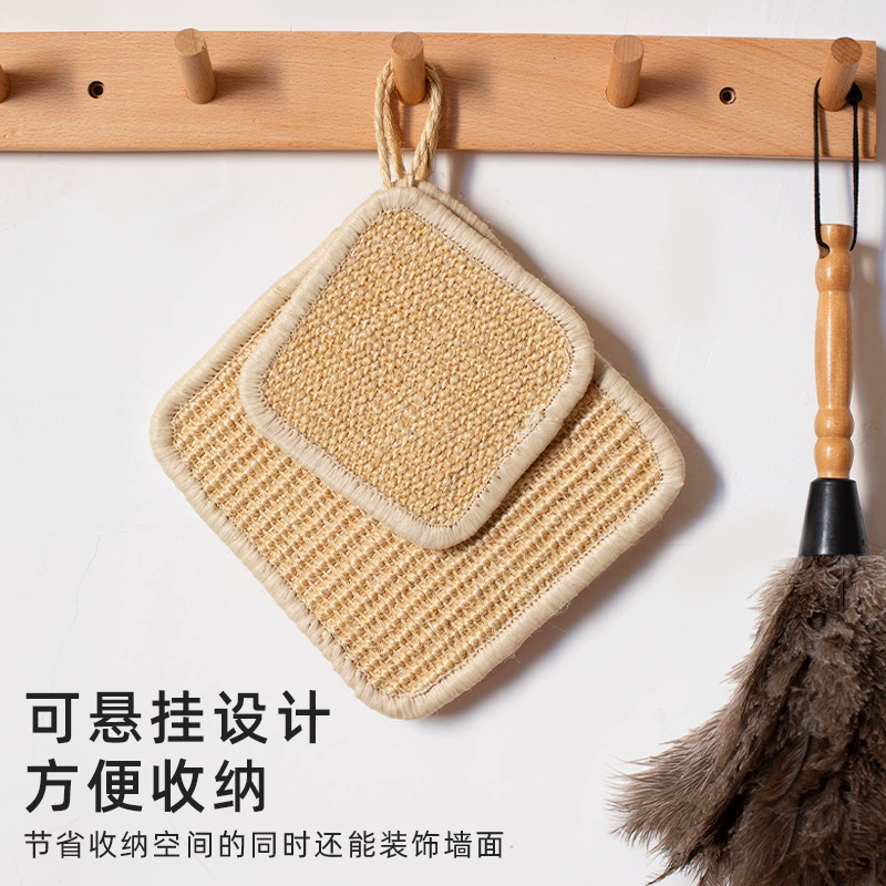 Натуральный Сизаль в японском стиле, устойчивый к ожогам и теплоизоляционный коврик для горшка, кухонный стол, утолщенный высокотемпературный термостойкий теплоизоляционный коврик, коврик для чаши