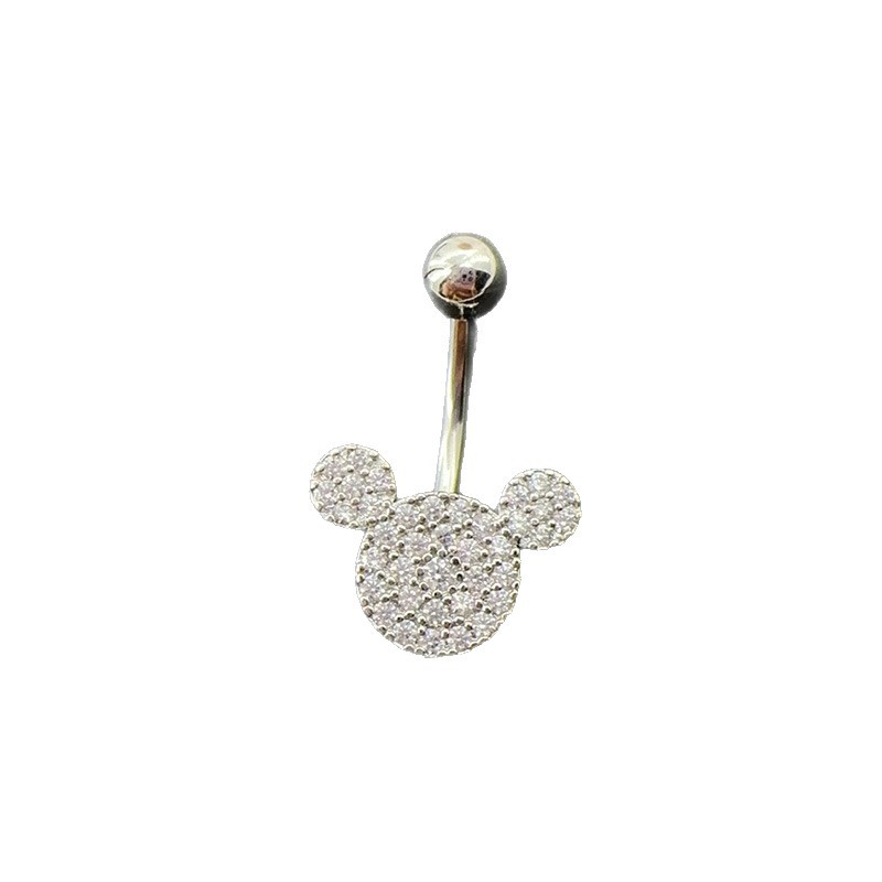 Piercing ombelico mickey mouse con zirconi per ragazze alla moda_voghion.com