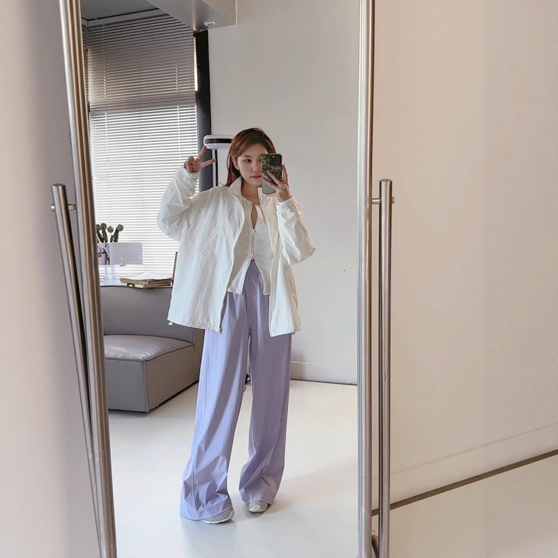 Alo Yo 25 New Early Autumn Sports Mesh See-Through Splicing Drawstring Hem Zipper Jacket for Women