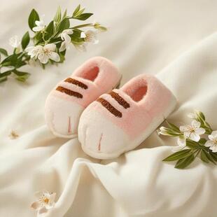 L 25462 Cute cat fleece cotton slippers �ɐ�؈צ�ӽq����Ь