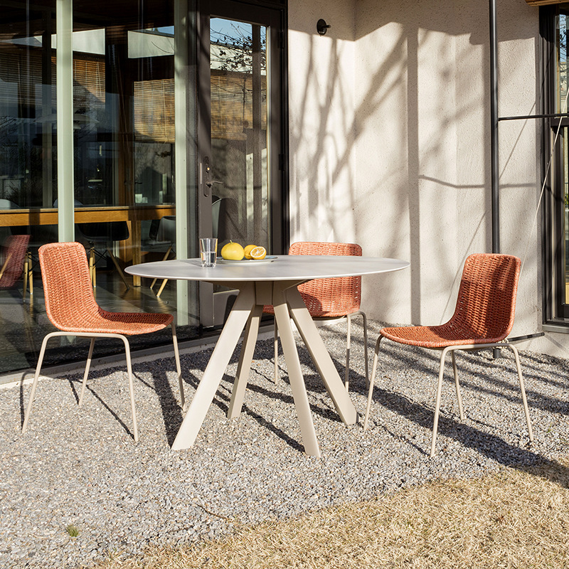 Mesas y sillas de ratán para exteriores, muebles de ratán para jardín, balcón y terraza, juego de mesa larga impermeable y resistente al sol. image 16