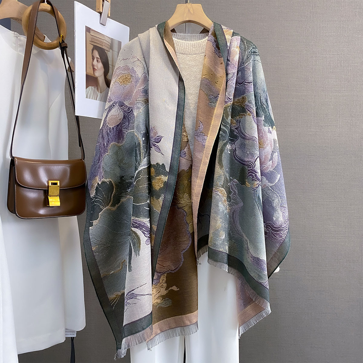 Kasjmier sjaal voor dames, luxe winteraccessoire en warme cape_voghion.com