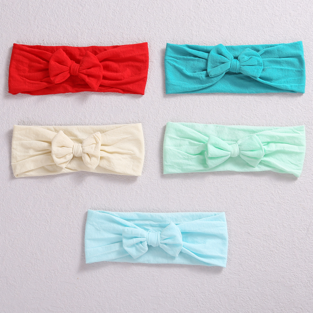 European and American cross-border new children's hair accessories baby bow headband baby care door nylon hair band wholesale_voghion.com