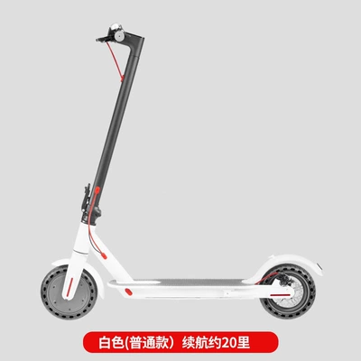 Suitable for adult electric scooters, lightweight foldable transportation, long-range electric vehicle, mini APP control, anti-puncture tires (Qatlanan elektrik skuterlər) - 36v-app3c-motorexplosion-proof-tiresautomotive-battery-cell-6a-about-20-miles-range-white