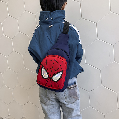 New Cartoon Spider-Man Chest Bag Trendy Boys' Shoulder Crossbody Bag Korean Version Children's Casual Snack Bag Travel Backpack
