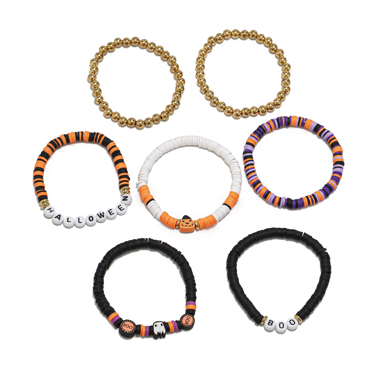 21g Weight Alloy Pendant Material Bracelets Classification CCB, Arylic, soft clay Chain Material 1 Set Quantity Festival Occasion CCB, Arylic, Alloy Material Halloween Festival Pumpkin, Bat, Ghost Pattern Women's Gender Beaded, Enamel Design Funny Style Funny Pumpkin Bat Ghost CCB Arylic Alloy Beaded Bracelets Wholesale 44
