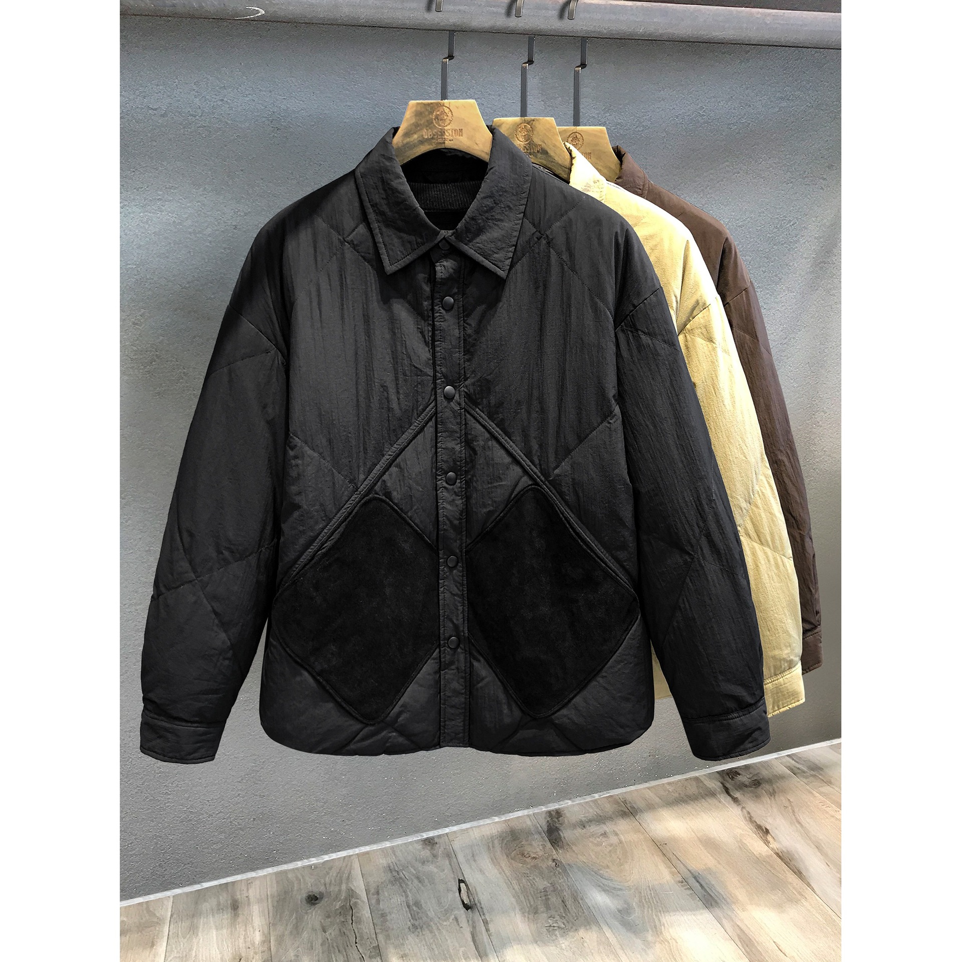 Japanese retro velvet keep warm winter down jacket