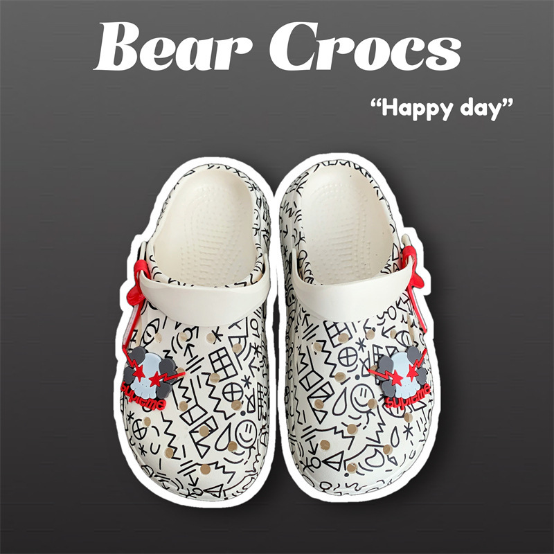 Zapatos con agujeros de camuflaje de coco 2025 nuevas sandalias zapatos de playa para hombres zapatos de viaje casuales sandalias Baotou para hombres