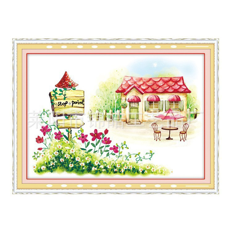 Bordado a mano DIY cinta bordado colgante pintura principiante bordado punto de cruz sala de estar pintura decorativa Lu bordado niños pequeña pintura colgante