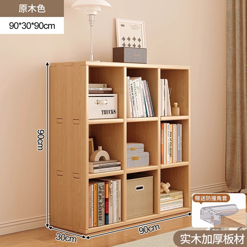 Gabinete bajo de madera maciza esquina de piso estantería estrecha gabinete lateral contra la pared estantería pequeña no ocupa espacio armario de almacenamiento simple