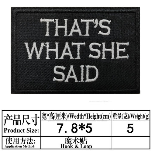 New Embroidery Velcro Badge Patch English Letter Cloth Clothes Backpack Hat Decoration Velcro