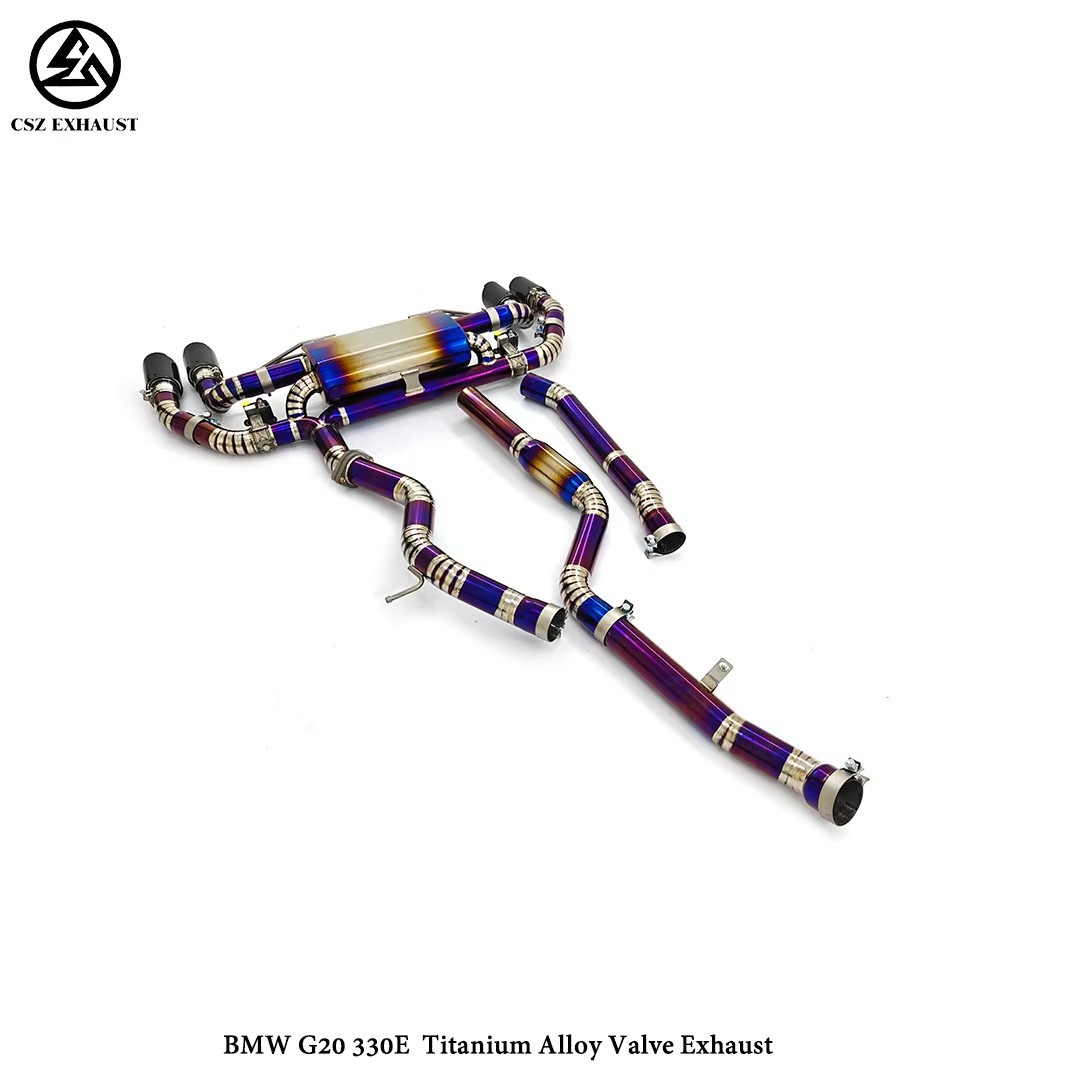 Suitable for BMW G20 320E 330E hybrid titanium valve-type silencer rear exhaust pipe