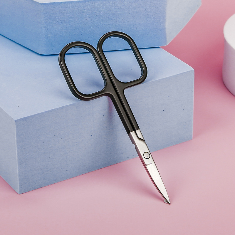 Exfoliating cosmetic scissors stainless steel for eyebrows