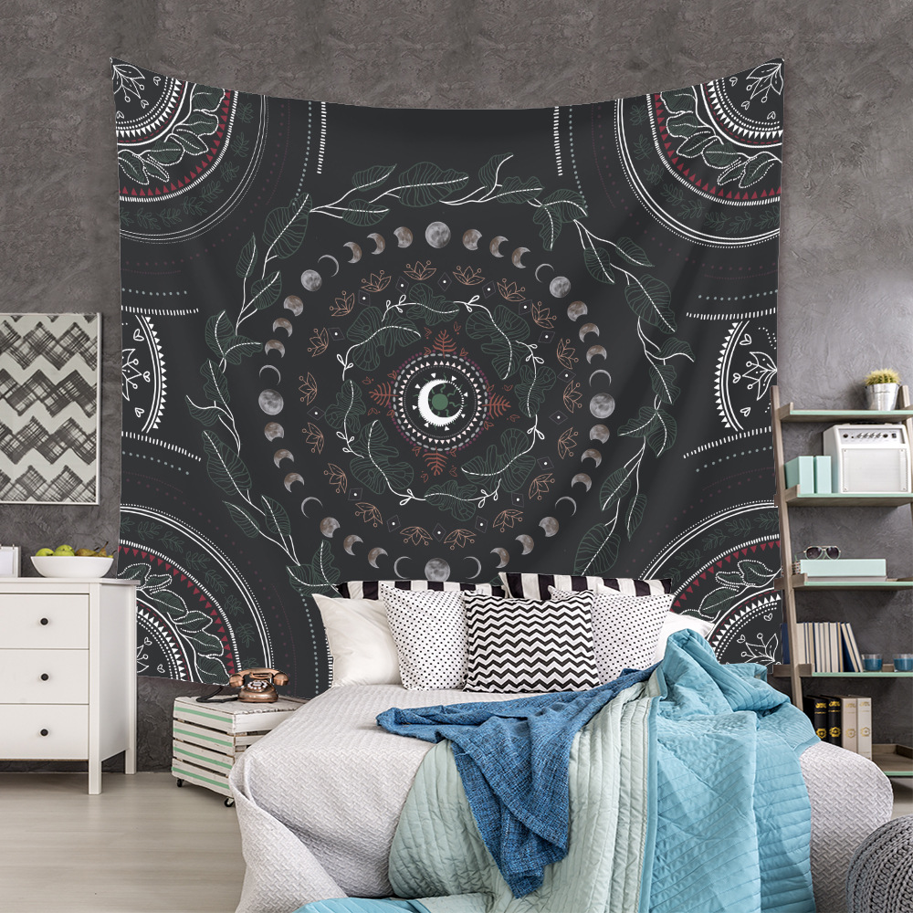 Bohemian Plant Moon Painting Tapestry Room Decoration Wall Cloth Wholesale Nihaojewelrypicture2
