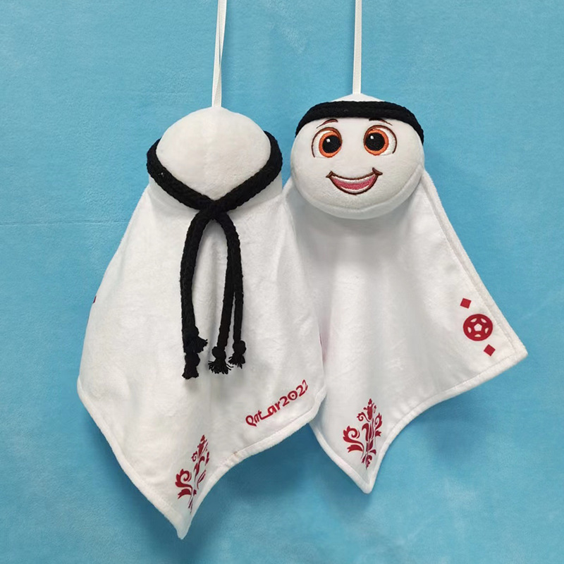 跨境新品 La'eeb 卡塔尔 2022世界杯吉祥物披风斗篷公仔毛 绒玩具