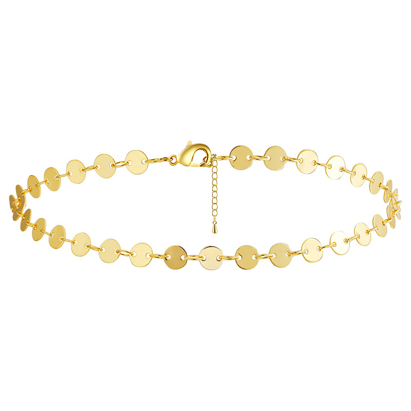 Women's Copper Plated Round Chain Anklet With 14K Real Gold Finish Colorfast Jewelry_voghion.com