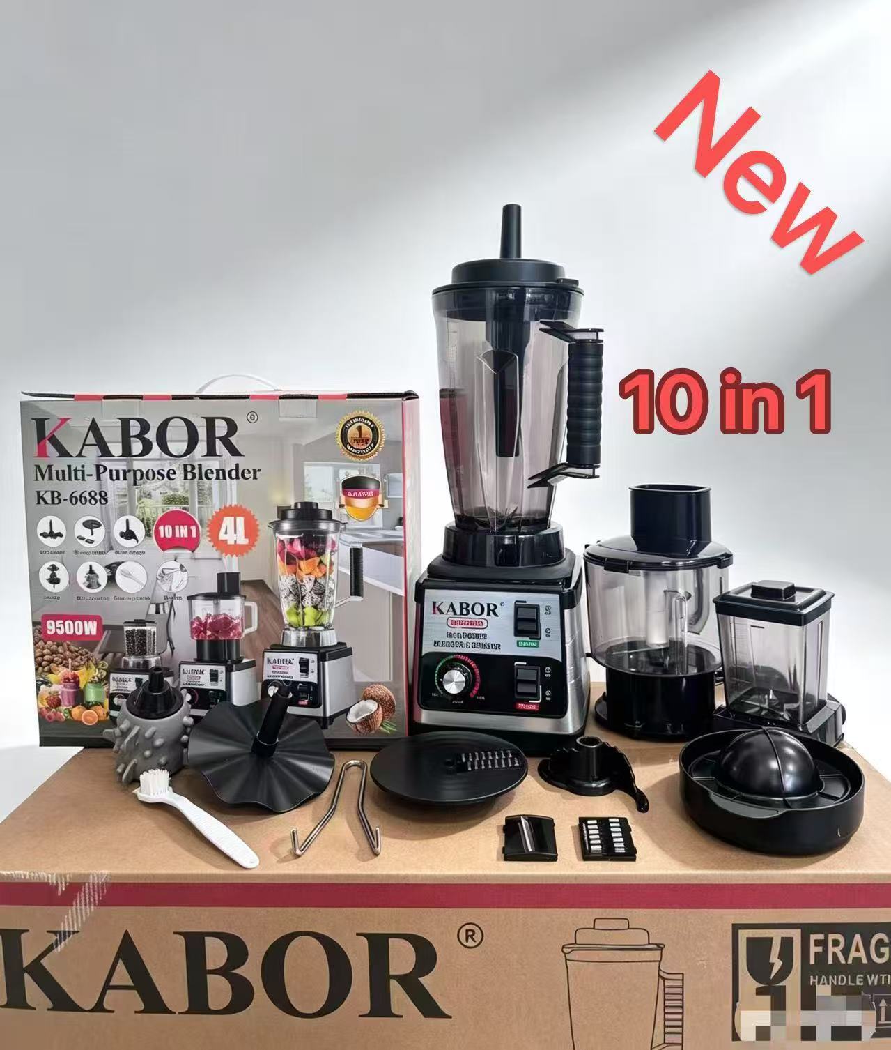 10 in 1 Blender 9530 Motor Multifunktionale Edelstahl Hochleistungsmixmaschine mit großem Fassungsvermögen Rührmaschine Export