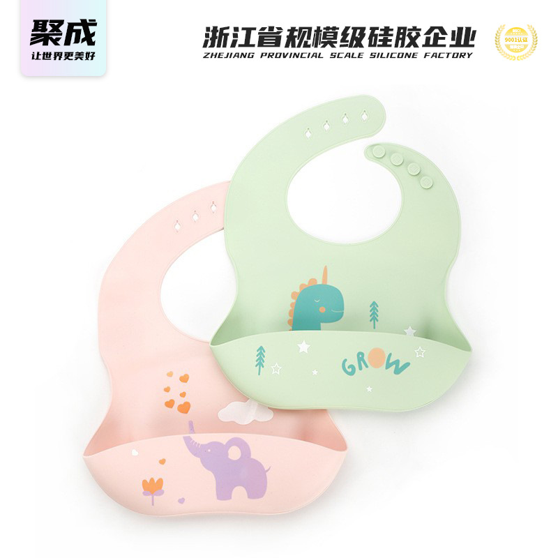 Waterproof children's cartoon silicone three dimensional eating bib…