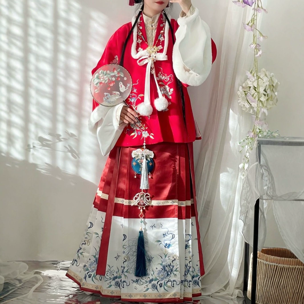 2024 зимняя подружка ханьский костюм с вышивкой в древнем стиле