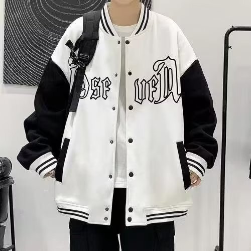 一件代发秋季潮牌夹克外套男宽松百搭棒球服运动开衫夹克外套男|undefined