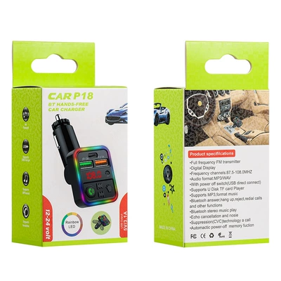 Built-In Retractable Cable, Car mp3 - p18-supports-u-disk