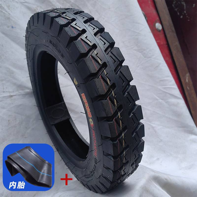 외부 타이어 + 내부 튜브 [브레이크 및 크랙 패키지 반품 및 교환] - 3.75-12 강체 플랫 스틸 와이어 8겹 두꺼워짐 [초두꺼움]