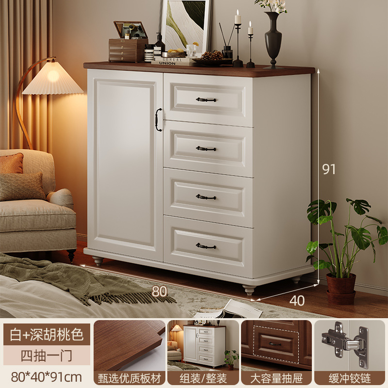 Cómoda americana armario de almacenamiento de dormitorio color de madera maciza nueva sala de estar china armario de cajón armario de almacenamiento