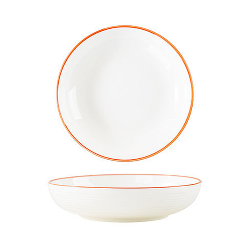 Fuchun estriado de alto valor de la cara platos de cerámica platos de platos domésticos set de platos de alta calidad platos de flores horneados de alta temperatura platos