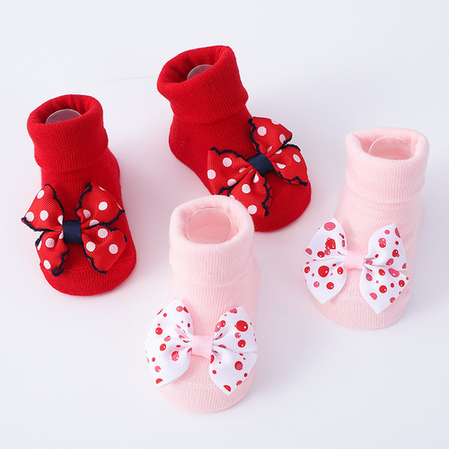  New Newborn Children's Socks and Headband Set 0-6-12 Dot Glue Floor Socks Hundred Days and Full Moon Ornaments