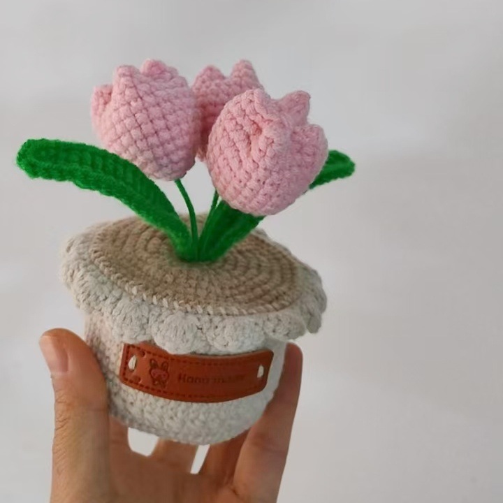 Productos acabados de lana tejida a mano flor de punto de hippopotamus imitación flor inmortal flor creativa ganchillo decoración ornamentos florales