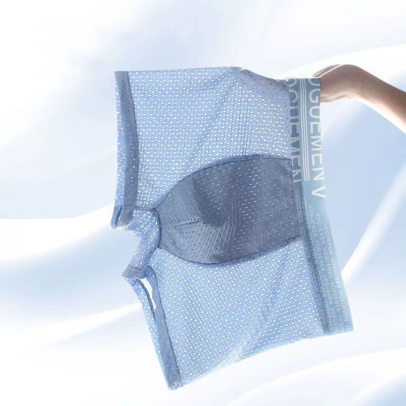 Men's Ice Silk Underwear Mesh Men's Four-Corner Shorts Head Summer Thin Breathable plus size Boxer Shorts Wholesale Hair Men's Ice Silk Underwear Mesh Men's Four-Corner Shorts Head Summer Thin Breathable plus size Boxer Shorts Wholesale Hair