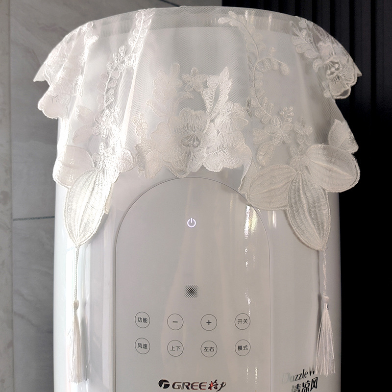 绣花蕾丝流苏网纱正形方形万能盖巾白色唯美家居装饰布艺防尘罩