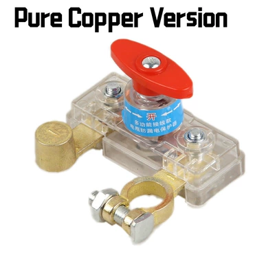 Car Battery Power-Off Switch 12V24V Pure Copper Anti-Leakage Switch Battery Power Master Switch (Car on the line of fire) - transparent-high-temperature-resistant-pure-copper-power-off-switch