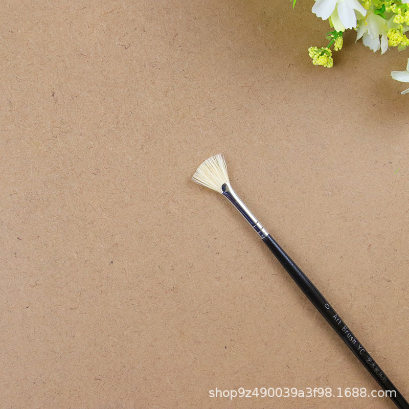 Pincel de cerdas de jabalí, pincel de pintura al óleo acrílico, pincel de pintura acrílica de acuarela gouache, pincel de abanico de cerdas de jabalí individual