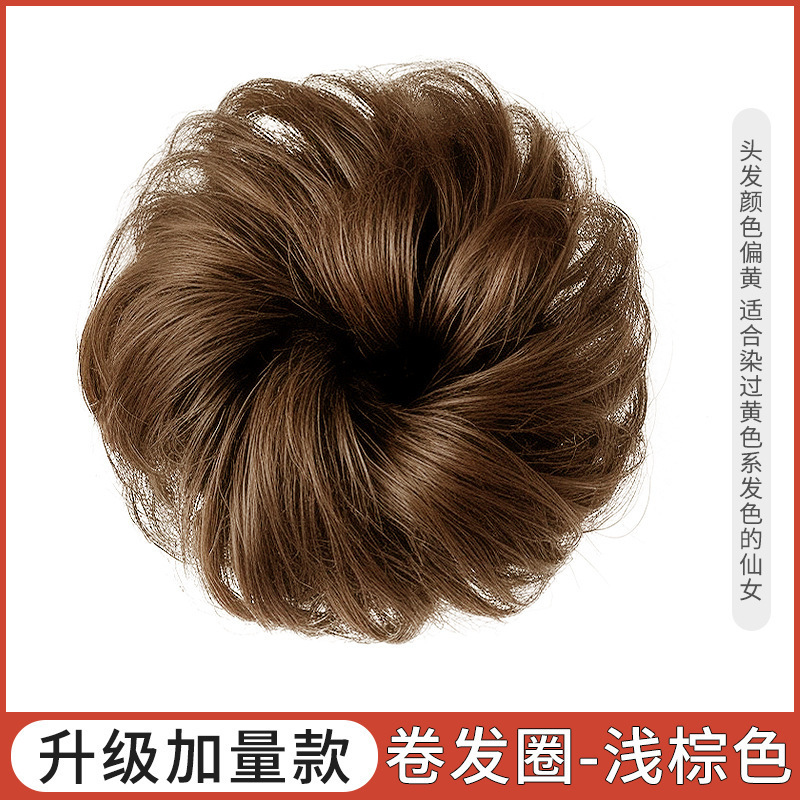 巻き毛ヘアバンド、ボールヘッドウィッグ、女性用ナチュラルふわふわヘアバンド、偽毛防止、怠惰なヘアスタイル、古代スタイルのヘアバンド|undefined
