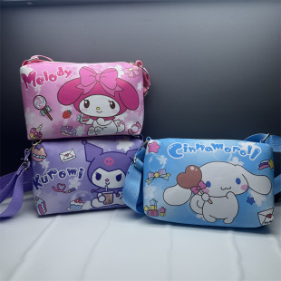 Foreign Trade Sanrio Kulomi Children's Outing Square Crossbody Bag Big Ear Dog Bag Merlot Outgoing Shoulder Bag