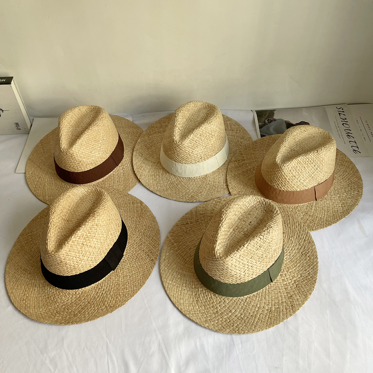 Straw Hat Hats Type Unisex Vacation Solid Color Flat Eaves Straw Hat