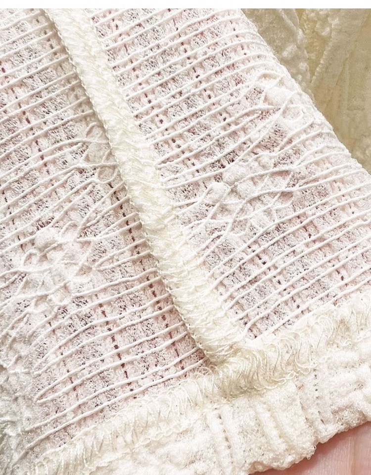 Bộ áo cardigan dệt kim lụa kết hợp váy hai dây ren chống nắng nữ — Màu xanh lam nhạt chi tiết 10